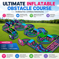 Parc d'obstacles gonflable géant commercial |   Aire de jeux gonflable modulaire en PVC personnalisée pour les locations d'événements (50-200)