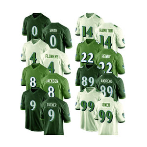 Camisetas Deportivas de Fútbol Americano de la Mejor Calidad, Bordadas, al por Mayor, Baratas, Blancas, Negras y Azules, de Manga Corta - Product Image 6