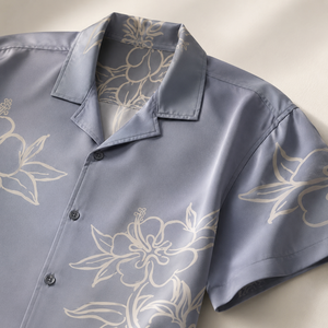 Elegant Men's Grey Blue Embroidered Cotton <b>Half</b> Sleeve <b>Shirt</b> Casual Summer Wear for Modern Buyers - Product Image 2