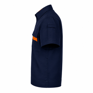Factory Wholesale <b>Men</b>’s Short Sleeve Work <b>Shirt</b> With Flap Chest Pockets Sleeve <b>Utility</b> Pocket And Custom Logo - Product Image 2