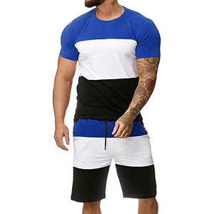 Rose Riviers International Men's Summer Casual Shorts Set 2-Piece Solid Short Sleeve T-Shirt Breathable 100% Cotton High Street - Product Image 2