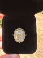 Anillo de Compromiso SHIVRAM DIAMOND con Diamante Cultivado en Laboratorio de 4.10 CT, Corte Cojín, Halo, Certificado IGI, Chapado en Oro de 18K, Platino 950, Lujoso, 1.8MM