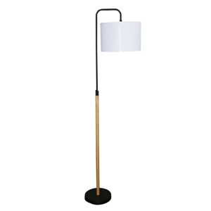Lampada da Terra con Paralume Cilindrico Curvo, Luce Elegante per Soggiorno, Camera da Letto, Angolo Lettura, Ufficio - Product Image 2