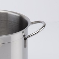 Casserole en acier inoxydable 34 cm, modèle 2025, écologique, avec poignées latérales, design classique, compatible induction, passe au four, finition miroir, 1 couche