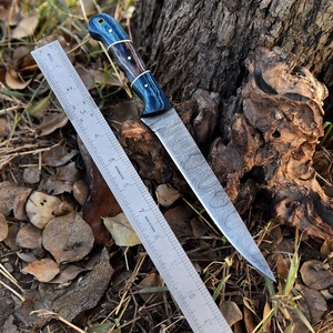 Custom Handmade Eco-Friendly Dishwasher <b>Safe</b> Ambidextrous Modern Forged Fillet <b>Knife</b> 8-9.9in Damascus Steel Wood Handle Leather - Product Image 6