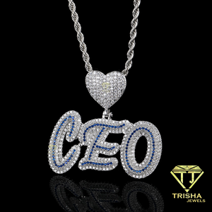Custom Iced Out Letter Pendant Necklace With Sparkling Stones, Personalized <b>Initial</b> Jewelry, Wholesale Hip Hop <b>Chain</b> Accessory - Product Image 3