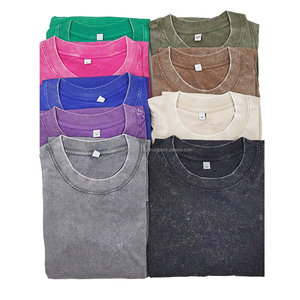 Personalizar Logo Oversize Hombres 230 Gsm Algodón grueso Lavado ácido Boxy Camisetas Impresión personalizada Peso pesado Vintage Lavado ácido Camiseta - Product Image 1