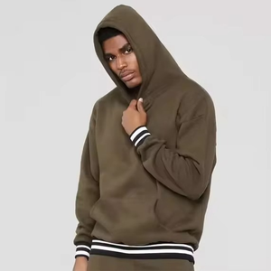 Nueva llegada: Sudadera con capucha de forro polar teñido liso de algodón 100% de 300 g para hombre, corte regular, manga larga, hombros caídos, ideal para invierno. - Product Image 1