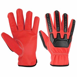 Top Quality Cowhide Grain Leather Yellow <b>Driver</b> <b>Gloves</b> Impact Resistant Heavy Duty Durability Work Protection <b>Gloves</b> - Product Image 3