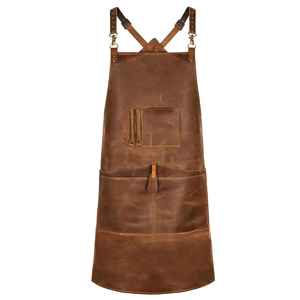 Tablier de pâtissier pliable en cuir véritable anti-odeur, résistant à la chaleur et durable pour boulangeries professionnelles - Product Image 1