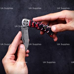 UA Supplies Carbon Steel Lockback Folding Knife Handmade Pocket Knife Camping Hunting Outdoor EDC Wood Sheath Clip Point 6.5 1 - Product Image 5