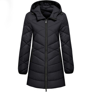 OEM Women's Poly-Fill <b>Puffer</b> Long <b>Jacket</b> - Winter Warm Quilted Coat | Lightweight Water-Resistant - Product Image 1