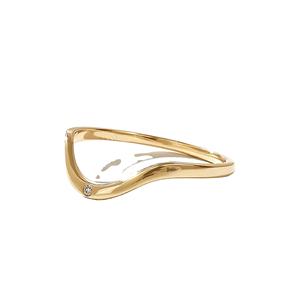 Anillo de banda de diamante Solo Natural personalizado de alta calidad y alta claridad Anillo de curva de bisel chapado en oro sólido de 10K Banda de diamante pequeña - Product Image 6