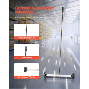 Ruote Magnetiche Separatrici da 17 Pollici, Capacità di Carico 10 Libbre, Facile Pulizia per Garage e Progetti di Copertura, Manico Regolabile - Product Image 5