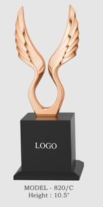 Trophée Ailé Thème Sportif Écologique Gravure UV Finition Or Argent Bronze Base Métallique 10,5 Pouces Placement du Logo - Product Image 6