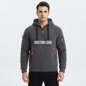 เสื้อฮู้ดดี้สไตล์วินเทจผ้าฟลีซคอตตอน 350gsm ทรงหลวม กันลม ไม่เป็นขุย มีกระเป๋า สตรีทแวร์ - Product Image 1