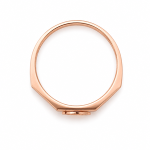 <b>Mens</b> 18KT Rose Gold Om Symbol Square Signet <b>Ring</b> Micro Pave Cubic Zirconia Split Shank Band Wedding Party Gift Jewelry - Product Image 4