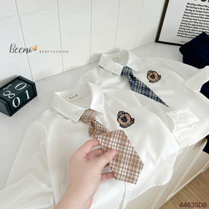 ชุดเสื้อผ้าเด็กเล็กคุณภาพสูง ชุดนักเรียนชายหญิง เสื้อปักโลโก้ 3 ชิ้น ชุดเสื้อผ้าเด็กเล็ก - Product Image 6
