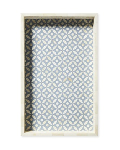 NOUVEAU Lancement |   Plateau Art Déco HexaLuxe en os incrusté |   Plateau de service hexagonal noir et blanc de luxe pour anniversaire, décoration haut de gamme - Product Image 3