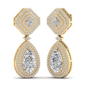 REYES Luxury 925 Sterling Silver VVS Moissanite Screw <b>Back</b> <b>Drop</b> Earrings 10K 14K 22K Gold Wedding Gift Earrings For Women - Product Image 1