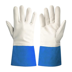 Manchette de sécurité en cuir de vachette grainé de qualité supérieure, certifiée antistatique, résistante aux chutes de température et aux étincelles, lisse, respirante et durable - Product Image 3