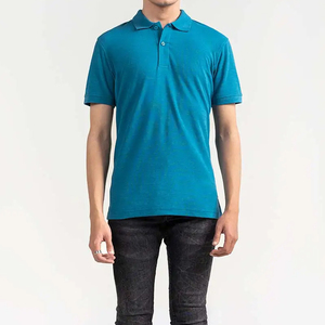 Polo en piqué de coton pour homme avec col côtelé, patte de boutonnage à trois boutons, doux, confortable, décontracté, mode estivale, vêtement haut de gamme - Product Image 1