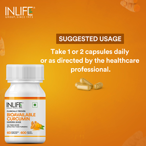 Curcumina Bioactiva 600 mg, Extracto Herbal de Cúrcuma (Curcuma Longa), Fórmula a Base de Plantas, Sin Gluten, Certificado por la FSSAI - Product Image 3