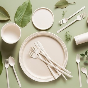 Vajilla Desechable Ecológica para Fiestas, Platos Redondos de 6 Pulgadas de Bagazo de Caña de Azúcar Natural para Hoteles y Restaurantes, Servicio de Catering - Product Image 1