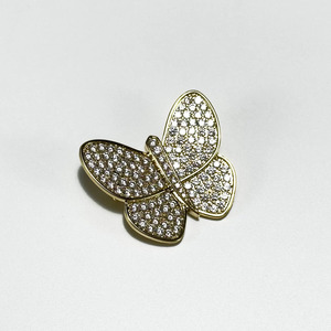 Broche papillon en métal argenté avec pierres en moissanite, bijou de luxe, épingle de revers pour femme, cadeau de mariage - Product Image 4