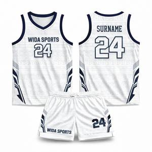 Ensemble d'uniformes de basketball 100 % polyester de qualité export, sublimé, antibactérien, anti-humidité, maillot et short d'équipe à vendre - Product Image 1