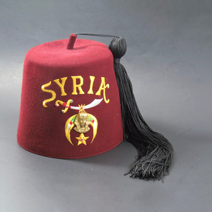 Fez Marrón Original de la Francmasonería Internacional Shriners, Sombrero Masónico de Alta Calidad, Personalizado, Más Vendido - Product Image 1