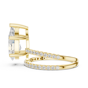 Anillo de Oro de 14K con Diamante Cultivado en Laboratorio de 3 Quilates, Corte Pera, Certificado IGI, VS1, Color E, para Boda, Compromiso o Aniversario - Product Image 4