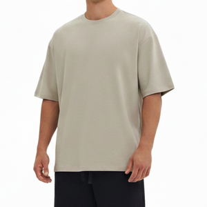 Camiseta Oversize de Algodón 100% para Hombre, Estilo Hip Hop, Cuello Redondo, Manga Corta, Ajuste Casual de Verano, Premium, Venta Caliente 2026 - Product Image 1