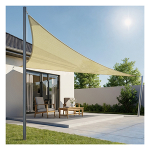 Vela de sombra triangular de HDPE, transpirable, con protección UV, para jardín, patio, balcón, exterior. - Product Image 1
