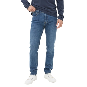 Pantalones vaqueros elásticos clásicos para hombre, Vaqueros elásticos clásicos de corte medio azul - Product Image 1