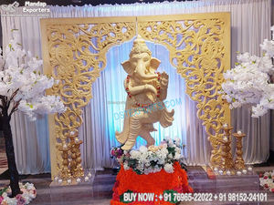 รูปปั้นพระพิฆเนศดั้งเดิมของ Shankh Ganesha ไฟเบอร์สำหรับตกแต่งงานแต่งงานรูปปั้นพระพิฆเนศ FRP ตกแต่งงานแต่งงานรูปปั้นพระพิฆเนศ - Product Image 2