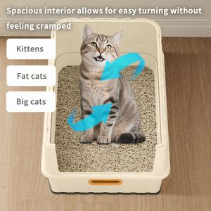 "Humanized White <b>Cat</b> Litter <b>Box</b> with Drawer Design for Space-saving Storage" - Product Image 3