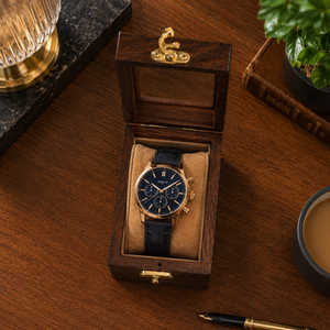 Handmade Indian Rosewood Watch Storage Box | Single Watch <b>Display</b> <b>Case</b> with Glass Top | Elegant Wooden Watch Organizer Gift - Product Image 2