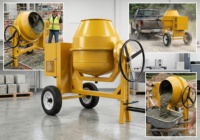 Bétonnière portative à un seul sac, équipement de construction, bétonnière sur roues