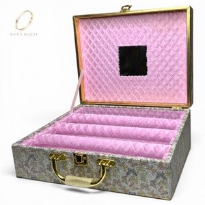 Luxury <b>Large</b> Capacity Travel Jewelry <b>Box</b> with Mirror Display Multi Row Bangle Storage PU Leather Jewelry Organiser Wholesale - Product Image 4