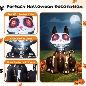 Gatto Gonfiabile a Forma di Teschio da 4 Piedi con Luci LED per Decorazioni di Halloween - Tema Giorno dei Morti - Product Image 4