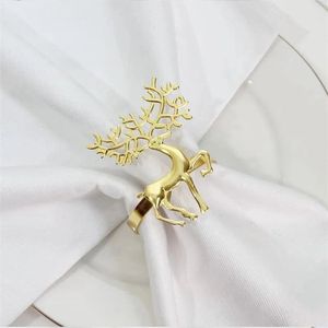 Anneau de serviette en aluminium sur le thème de l'hiver, en forme de renne, conçu pour la table de Noël et les fêtes - Product Image 3