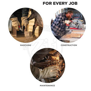 Gants de travail en cuir à doigts entiers avec manchette élastique - Multifonctionnels, résistants aux coupures, imperméables et anti-chaleur, personnalisables - Product Image 2