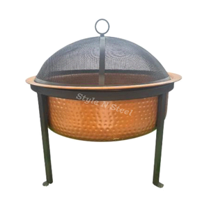Hammered Top Trending Iron <b>Fire</b> Pit Durable Freestanding Wood/Coal Burning Outdoor Heating for Patio Garden - Product Image 2