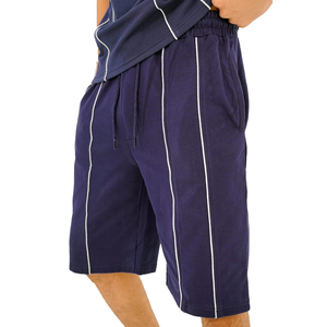 Ensemble polo et short pour homme, couleur unie, coton tricoté, tenue décontractée d'été, respirant, deux pièces - Product Image 5