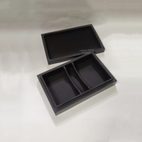 Étui de rangement pour cartes à jouer noires fait main avec compartiments divisés, élégant organisateur de jeux de cartes pour la famille et les jeux de poker