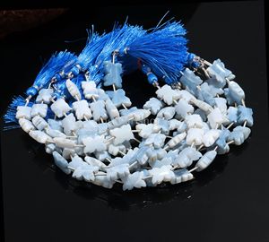 Cuentas de Ópalo Azul Natural Talladas en Forma de Flor de 11-12mm, Cuentas de Ópalo Talladas a Mano, Cuentas de Cristal de Ópalo, Venta al por Mayor, Hilo de 8 Pulgadas - Product Image 2