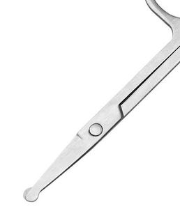 Tijeras para Vello Nasal de Acero Inoxidable con Punta Curva Plateada para Diestros, para el Cuidado de las Cejas, Modelo UBI 9100107 - Product Image 5