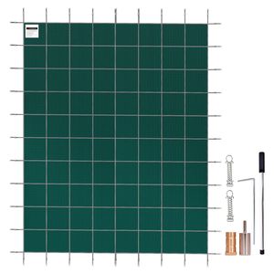 Copertura di Sicurezza per Piscina in Rete Verde in Materiale PC Solido, Adatta per Piscine Interrate Rettangolari 14x26ft, per Sicurezza Invernale - Product Image 1