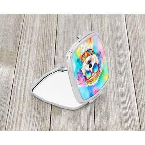 Bichon Frise Hippie Dawg Compact Folding Handheld <b>Makeup</b> <b>Mirror</b> Portable Pocket Decorative <b>Travel</b> Gift for Women and Girls - Product Image 2